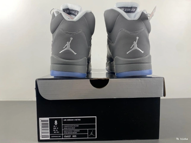 Rep TBK Grey Wolf Jordan Retro 5 Air 136027-005 0728